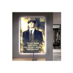 Kanvas Duman Arka Planli Peaky Blinders Tommy Shelby Ledli Tablo 90 X 60