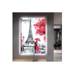 Kanvas Eiffel Kulesi Ve Aşiklar Ledli Tablo 70 X 100
