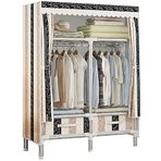 Kanvas Gardırop Taşınabilir Gardırop, Taşınabilir Gardırop Bezi Gardırop Metal Gardırop, Yaratıcılık Kumaş Gardırop Direği Taşınabilir Açık Gardırop Ahır Köşe Gardırop, C, 100 * 170 * 45 cm