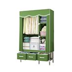 Kanvas Gardırop Taşınabilir Gardırop, Taşınabilir Gardırop, Çok İşlevli Saklama Kıyafet Dolabı Yatak Odası Ofis Köşe Dolap Saklama Çekmecesi (Boyut: 170 x 120 cm)