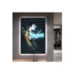 Kanvas Gri Arka Planli Jet Li Ledli Tablo 90 X 60