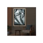Kanvas Gri Soyut Desen Ledli Tablo 50 X 70