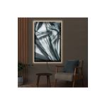 Kanvas Gri Soyut Desen Ledli Tablo 70 X 100