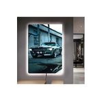 Kanvas Gri Spor Araba Ledli Tablo 90 X 60