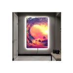 Kanvas Gün Işiği Ve Dalgalar Ledli Tablo 90 X 60