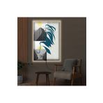 Kanvas Gündoğumu Ve Günbatimi Arka Planli Mavi Bitki Modern Ledli Tablo 50 X 70
