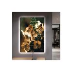 Kanvas Kurumuş Kahverengi Çiçek Ledli Tablo 90 X 60