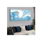 Kanvas Mavi Arka Planli Mavi Filler Çocuk Odasi Yatay Tablo 120 X 60