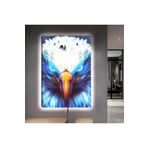 Kanvas Mavi Gözlü Kartal Ledli Tablo 50 X 70