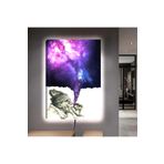 Kanvas Mor Duman Çikaran Sigara Içen Adam Ledli Tablo 50 X 70