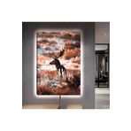 Kanvas Otlar Ve Geyik Ledli Tablo 50 X 70