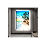 Kanvas Palmiye Ağaçlari Ve Plaj Ledli Tablo 50 X 70