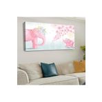 Kanvas Pembe Arka Planli Pembe Filler Çocuk Odasi Yatay Tablo 120 X 60