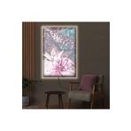 Kanvas Renkli Arka Planli Beyaz Ve Pembe Çiçekler Ledli Tablo 50 X 70 ZVHRKNVSLK494B70X50