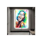 Kanvas Renkli Saçli Gülen Afrikali Çocuk Ledli Tablo 90 X 60