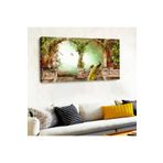 Kanvas Renkli Tavus Kuşu Ve Çiçekler Yatay Tablo 120 X 60