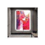 Kanvas Renkli Üzeri Beyaz Arapça Yazili Dini Ledli Tablo 50 X 70