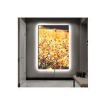 Kanvas Sari Çiçek Bahçesi Ledli Tablo 90 X 60