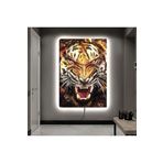 Kanvas Sinirli Kaplan Ledli Tablo 70 X 100