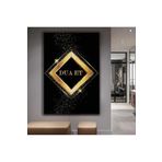 Kanvas Siyah Arka Planli Altin Dua Et Dini Tekli Tablo 40 X 60