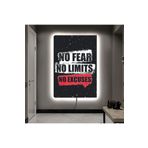 Kanvas Siyah Arka Planli Beyaz Üzeri Siyah No Fear No Limits Ledli Tablo 70 X 100