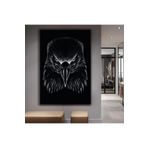 Kanvas Siyah Arka Planli Kartal Tablo 120 X 80 ZVHRKNVSBKVS210B80X120