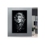 Kanvas Siyah Arka Planli Marilyn Monroe Tekli Tablo 40 X 60