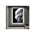 Kanvas Siyah Arka Planli Şahin Ledli Tablo 90 X 60