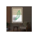 Kanvas Soyut Desenli Arka Planli Yeşil Bitki Modern Ledli Tablo 50 X 70