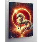 Kanvas Tablo Altın Işıklı Unicorn, 100 x 140