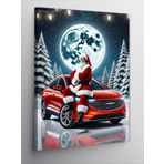 Kanvas Tablo Araba Üzerinde Noel Baba
