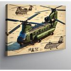 Kanvas Tablo Askeri Helikopter Tasarımı 70cmx100cm