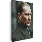 Kanvas Tablo Atatürk Asil Duruş Palto Atatürk Tablosu Ev Ofis Duvar Dekoru - 100 x 150