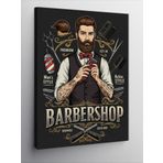 Kanvas Tablo Barber Shop ve Retro Berber Posteri