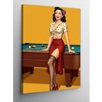 Kanvas Tablo Bilardo Masasında Kadın, 100 x 140 CNVSDKEY141340