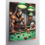 Kanvas Tablo Bilardo Masasında Köpekler, 100 x 140 CNVSDKEY136836