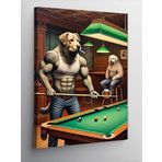 Kanvas Tablo Bilardo Masasında Köpekler, 50 x 70 CNVSDKEY136982