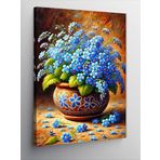 Kanvas Tablo Çiçekli Seramik Vazo ve Buket, 50 x 70