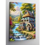 Kanvas Tablo Değirmen ve Doğa Manzarası, 70 x 100 CNVSDKEY138483