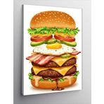 Kanvas Tablo Dev Hamburger ve Lezzet Şöleni, 100 x 140