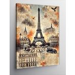 Kanvas Tablo Eyfel Kulesi Ve Paris Manzarası, 50 x 70 CNVSDKEY139693
