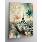 Kanvas Tablo Eyfel Kulesi Ve Paris Sokakları, 70 x 100