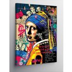 Kanvas Tablo Inci Küpeli Kız Pop Art