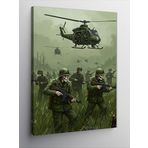 Kanvas Tablo İskelet Askerler ve Helikopterler, 50 x 70