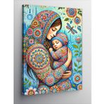 Kanvas Tablo Mandala Motifli Anne Ve Çocuk