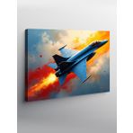Kanvas Tablo Mavi Jet Uçağı 100cmx140cm