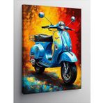 Kanvas Tablo Mavi Vespa Renk Kontrasti