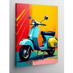 Kanvas Tablo Mavi Vespa Ve Renkler