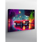 Kanvas Tablo Neon Işıklı Klasik Araba 50cmx70cm