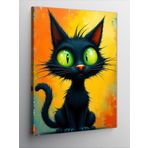 Kanvas Tablo Neşeli Yeşil Gözlü Kedi
